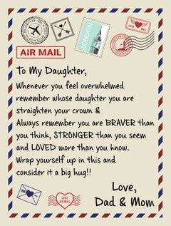 To My Daughter Loved (From Dad & Mom) – Sherpa Fleece Blanket